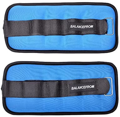 Fitvids Fully Adjustable Ankle Wrist Arm Leg Weights, 2 lbs each (4-lb pair), Blue - Image 2