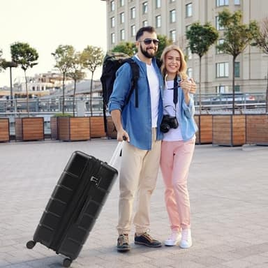 Sweetcrispy 28 inch Luggage, Hard Shell ABS Suitcase with TSA Lock, Black - Image 2