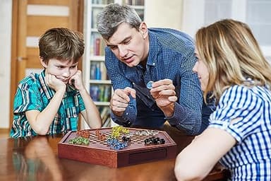VAMSLOVE Chinese Checkers 15" Large Upgraded Version Wooden Game Board, 16mm 60+12 Colorful Glass Marbles, Easy Grasping for Adults and Kids, w/Storage Drawer, Fun for Family Gathering - Image 7