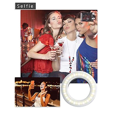 XINBAOHONG Selfie Ring Light Rechargeable Portable Clip-on Selfie Fill Light with 40 LED for Smart Phone Photography, Camera Video, Girl - Image 4