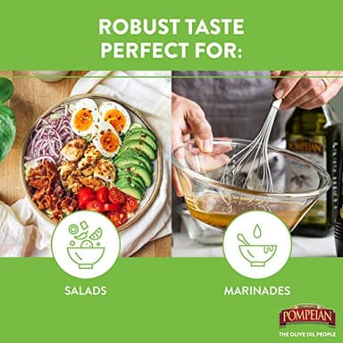 Pompeian USDA Organic Robust Extra Virgin Olive Oil, Contains Polyphenols, First Cold Pressed, Full-Bodied Flavor, Perfect for Salad Dressings & Marinades, 16 FL. OZ - Image 4
