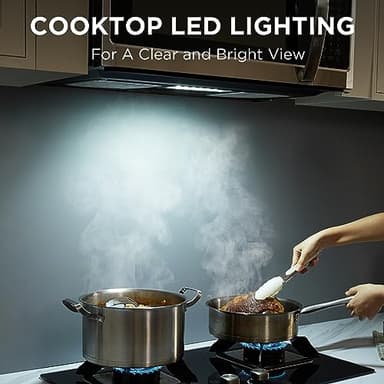 BLACK+DECKER EM044KB19 Over The Range Microwave Oven with One Touch, 1000 Watts, 400 CFM and Auto Cooking, OTR 1.9 Cu.ft - Image 6