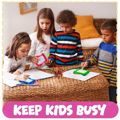 Bedwina Mini Magnetic Drawing Board for Kids - (Pack of 12) Backpack Keychain Clip Drawing Boards, Erasable Doodle Sketch Writing Pad Boys & Girls, Birthday Kids Party Favors - Image 6