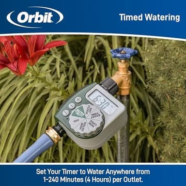Orbit 62061Z 1-Outlet Programmable Hose Faucet Timer - Convenient and Programmable Watering Control (1 - Image 5