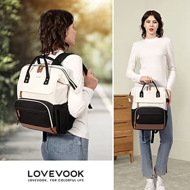 LOVEVOOK Laptop Backpack for Women, 15.6 Inch Work Business Backpacks Purse With Large Capacity, Waterproof Nurse Bag College Bookbag for School, Waterproof Casual Daypack for Travel - Image 5