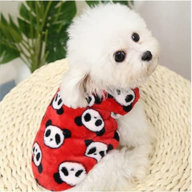 ANIAC Bunny Clothes for Rabbits Warm Kitten Vest Fleece XXXS Dog Shirt Cozy T-Shirt for Bunny Guinea Pig Ferret Puppy Mini Dog and Small Animals(2XS, Red Panda) - Image 3