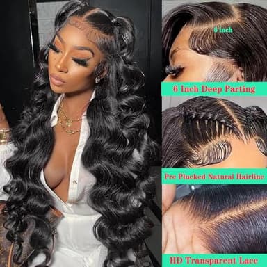 Body Wave Lace Front Wigs Human Hair 13x6 Lace Front Wigs Human Hair 200% Density 26 Inch 13x6 HD Lace Frontal HumanHair Wigs for Black Women With BabyHair - Image 3
