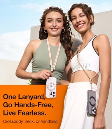 TORRAS Phone Lanyard Crossbody with 2 Phone Tabs, Adjustable Anti Theft Phone Strap for iPhone 17 Pro Max, Premium Metal Buckles, Universal Cell Phone Neck lanyard for Women and Men, Khaki - Image 2