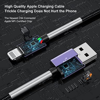 2Pack 10ft iPhone Charger Cable, [ Apple MFi Certified ] Long Lightning Cable 10 Foot, High Fast 10 Feet Apple Charging Cable Cord for Apple iPhone 14/14 Pro Max/13 Mini/12/11/XS/XR/8/7Plus/6s/5s iPad - Image 2