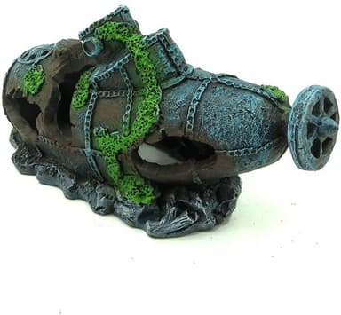 Fish Tank Decoration Sunken Shipwreck Aquarium Decorations Resin Submarine Fish Cave Hideout for Betta Pirate Ship Decorations Sunken Ship Ornament Fish Tank Accessories - Image 6