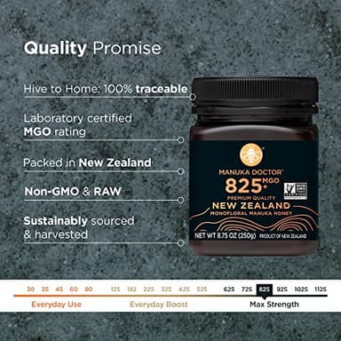 Manuka Doctor - MGO 825+ Manuka Honey Monofloral, 100% Pure New Zealand Honey. Certified. Guaranteed. Raw. Non-GMO (8.75 oz) - Image 2