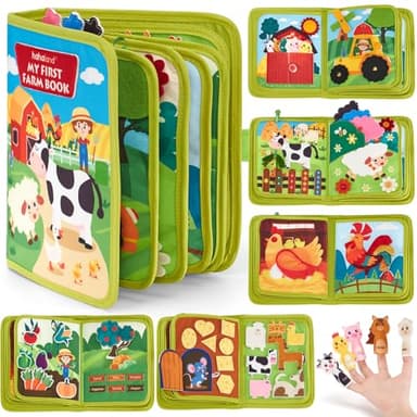 hahaland Busy Book for Toddlers 1-3 - Montessori Toys Busy Board for 1 Year Old Boy Gifts Girl Toys Educational Learning Quiet Activity Books Travel Toy One Year Old Birthday Christmas Toddler Gifts - Image 1