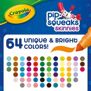 Crayola Pip-Squeaks Skinnies Washable Markers (64ct), Mini Markers for Kids, Coloring Markers, Craft Supplies, Kids Holiday Gift, 3+ - Image 3