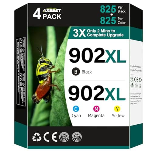 AXESET Compatible for HP 902XL Ink Cartridges Combo Pack Replacement for 902XL Ink Cartridges for HP Printers Work for HP Officejet Pro 6978 6968 6958 Printers（4 Pack） - Image 1