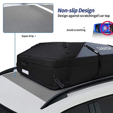 MIDABAO 20 Cubic Waterproof Duty Car Roof Top Carrier-Car Cargo Roof Top Bag, Waterproof & Coated Zippers includes Anti Slip Mat with or without Racks (20 Cubic Feet) - Image 4