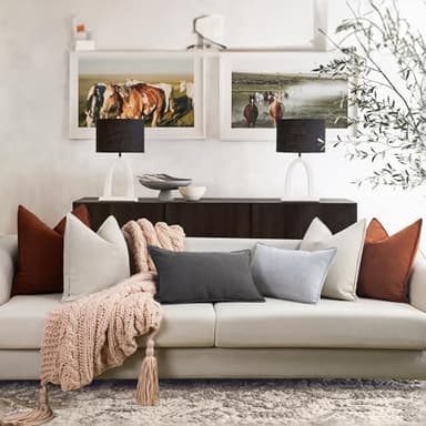 ZWJD Beige Pillow Covers 26x26 Set of 2 Chenille Throw Pillow Covers with Elegant Design Soft and Luxurious Decorative Throw Pillows for Couch, Bed, and Home Decor - Image 6