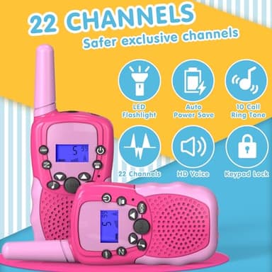 Selieve Toys for 3-12 Year Old Girls Boys, Walkie Talkies for Kids 22 Channels 2 Way Radio Toy with Backlit LCD Flashlight, 3 Miles Range for Outside, Camping, Hiking - Image 3