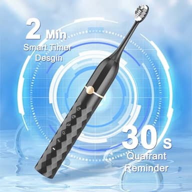 Seapeoa Electric Toothbrush Set, Equipped with 10 Brush Heads and Travel case, IPX8 Waterproof, 2-Minute Timer, 42000 high-Frequency Vibrations, 5 Modes, The First Choice for Gift Giving - Image 4