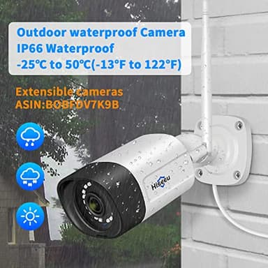 【Wireless Pro,Plug & Play】 Hiseeu 2.5K 5MP WiFi Security Camera System Outdoor,Expandable 16CH 8MP NVR, 1TB HDD,Spotlight,2 Way Audio, IP66 Waterproof, Motion Alert, DC Power Plug-in, 24/7 Recording - Image 6