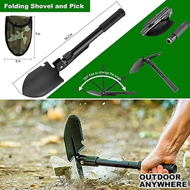 Emergency Survival Kit and First Aid Kit, 142Pcs Survival Gear and Supplies Equipment with Molle Pouch, Gift for Christmas Men Dad Husband Camping Essentials Hiking Hunting Outdoor Adventure (Black) - Image 4