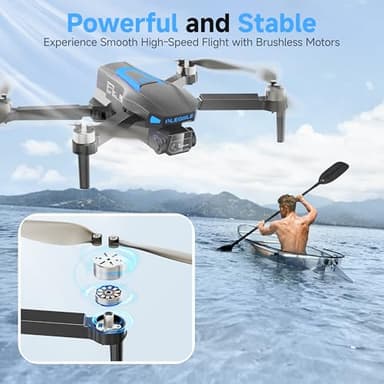 PLEGBLE Drones with Camera for Adults 4K, Brushless Motor Drone for Kids Beginners, FPV Foldable RC Quadcopter with 3 Batteries, 45 Mins Long Flight Time, Beyond-Range Loss Alert, Toys Gifts for Men Boys - Image 4