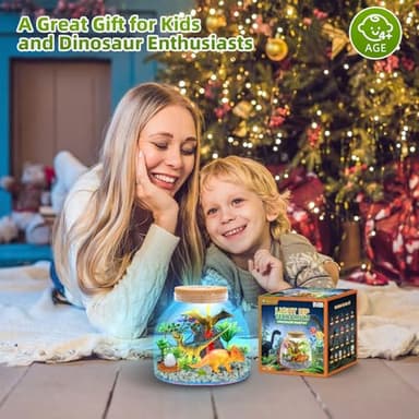 Dinosaur Light Up Terrarium for Boys – DIY Prehistoric Garden with LED | STEM Toy & Craft Gift for Kids Ages 4-8, Perfect for Birthday or Christmas - Image 7
