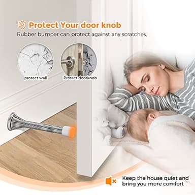 Ravinte Door Stoppers, 30 Pack Spring Door Stops with Rubber Bumper, Satin Nickel Door Stoppers for Bottom of Door - Image 6
