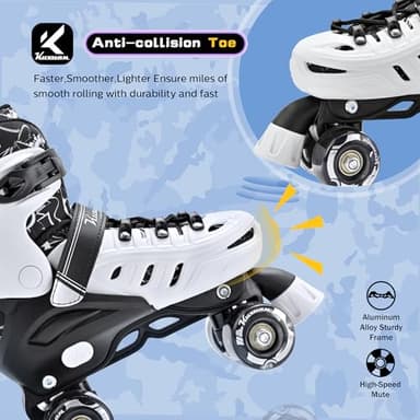 Kuxuan Skates Roller Skates for Girls and Boys Kids, 4 Sizes Adjustable Fun Kids Toddler Rollerskates with Light up Wheels for Teens Women Indoor Outdoor - Image 5