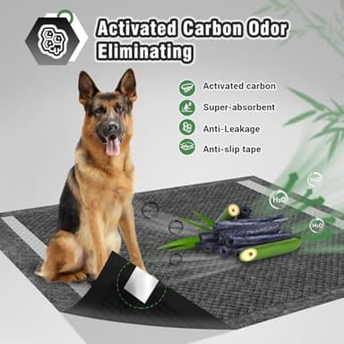 IMMCUTE Dog Pee Pads Extra Large 30"X36", 30 Count, Charcoal Puppy Pads, Absorbent Pads & Fast Drying Potty Pads for Dogs with Adhesive Strip, Disposable Pee Pads , Idea for Pet Training, Jumbo Size - Image 8