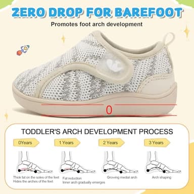 FEETCITY Baby Girls Shoes Wide Toe Box Baby Sneakers First Walking Shoes Infant Barefoot Shoes Infant Sneakers 12-18 Months - Image 4