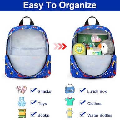 Accmor Toddler Backpack Leash with Anti Lost Wrist Link, Cute Mini Child Walking Harnesses Keep Kids Close Back Pack Rope Tether Rein for Baby Boys (Blue/Excavator) - Image 3