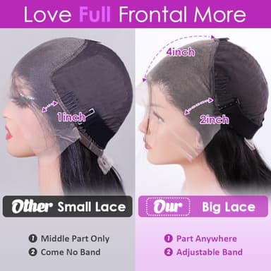 Body Wave Lace Front Wigs Human Hair 200% Density Glueless HD Transparent 13×4 Lace Frontal Wigs Human Hair Brazilian Virgin Wig for Women Pre Plucked Bleached Knots with Baby Hair(24 Inch) - Image 2