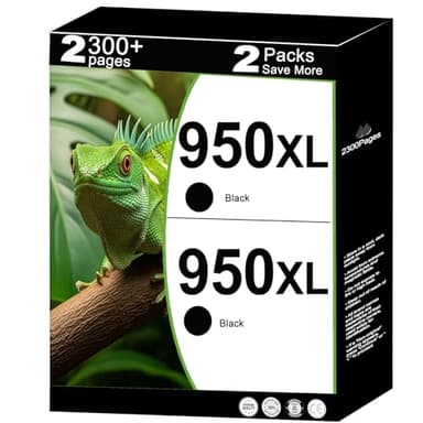 950XL 951XL Combo Compatible for HP 950 951 XL Ink Cartridge High Yield Replacement for OfficeJet Pro 8600 8610 8615 8620 8625 8630 8640 8660 8100 8110 Printers (2-Pack, Black) - Image 1