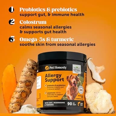 Dog Allergy Itch Relief - Maximum Strength Itch Supplement with Probiotics for Dogs - Immune Support & Skin Relief for Seasonal Allergies - Natural Itchy Skin Paw Relief - (Chicken, 90 Ct) - Image 3