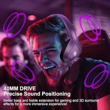 PHOINIKAS Gaming Headset for PS4, PS5, PC, Laptop, Stereo Over Ear Gaming Headphones with Noise-Canceling Mic, Gaming Headsets for XboxOne, Switch, Laptop, Mac, Phone (Purple) - Image 3