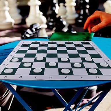 Juegoal 20" Portable Chess & Checkers Set, 2 in 1 Travel Board Games for Kids and Adults, Folding Roll up Chess Game Sets, Extra 26 Checker Pieces, Tournament Thick Mousepad Mat with Storage Bag - Image 5