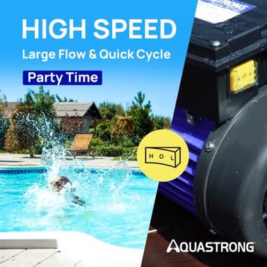 AQUASTRONG In/Above Ground Pool Pump, High Flow (Dual Speed, 2HP, 5186 GPH, 115V) - Image 4