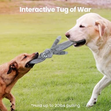 HGB No Stuffing Dog Toys for Aggressive Chewers, Squeaky Crinkle Plush Dog Toys to Keep Them Busy & Puppy Teething for Small, Medium, Large Breed, Cute Bunny & Redfox - Image 4