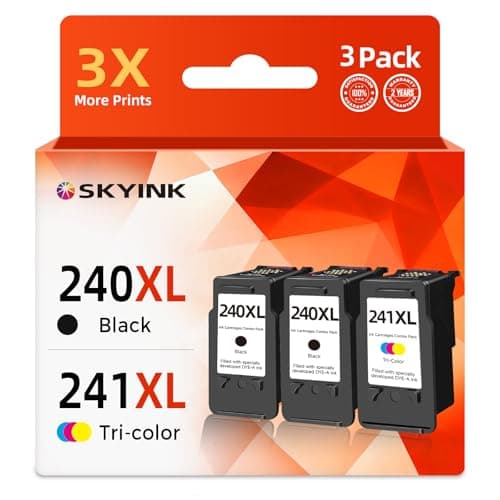 PG-240 CL-241 XL Ink Cartridge Replacement for Canon 240XL 241XL Combo Pack (3-Pack) for PIXMA MG3600 MG3620 TS5120 MG3520 MX472 TS5100 MG3220 MG3520 MG2120 MX472 MX452 MX512 Printer Black Color - Image 1