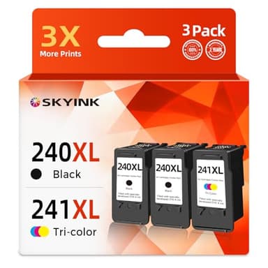 PG-240 CL-241 XL Ink Cartridge Replacement for Canon 240XL 241XL Combo Pack (3-Pack) for PIXMA MG3600 MG3620 TS5120 MG3520 MX472 TS5100 MG3220 MG3520 MG2120 MX472 MX452 MX512 Printer Black Color - Image 1