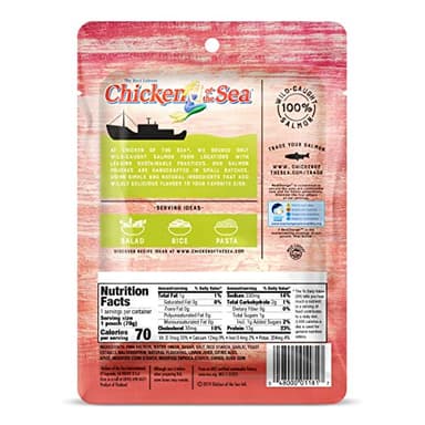 Chicken of the Sea Pink Salmon, 2.5 Ounce Packets (Pack of 12), Wild Caught Salmon, Skinless & Boneless, Lemon & Chive - Image 2