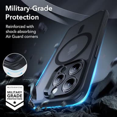 ESR for iPhone 15 Pro Max Case, Translucent Matte Case, Compatible with MagSafe, Military-Grade Protection, Classic Series, Frosted Black - Image 5