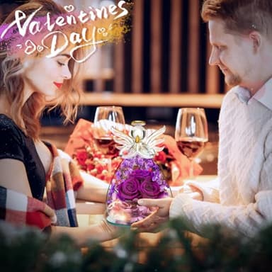 Beferr Birthday Gifts for Women Mom Fresh Flowers for Delivery Prime Forever Preserved Rose in Glass Angel Figurine for Grandma Sister Daughter Wife - Image 9
