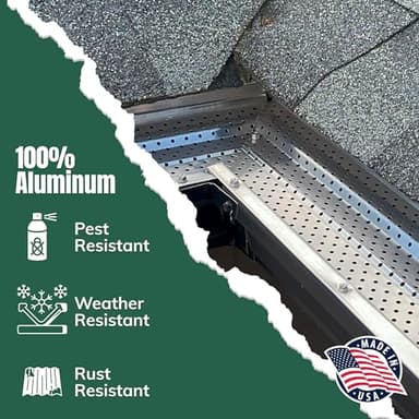 A-M Gutter Guard - Heavy Duty Lifetime Quality Aluminum Leaf & Debris Protection for 5-inch and 6-inch (5 Inch-200 Feet, Mill Finish) - Made in The USA - Image 3