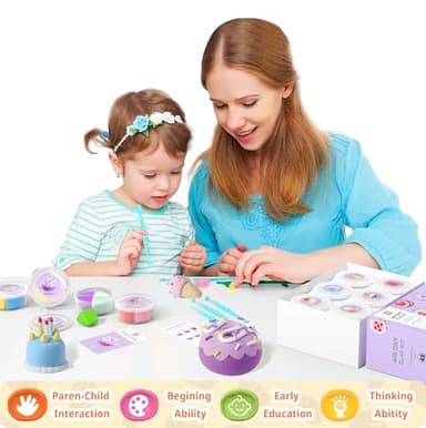 Air Dry Clay Kit - Modeling Clay for Kids mit Sculpting Tools und Tutorial, Ultra Light & Soft, Safe & Non-Toxic, DIY Model Magic Clay 12 Cans 48 Colors, Creative Art Crafts Toys Gifts for Girls Boys - Image 2