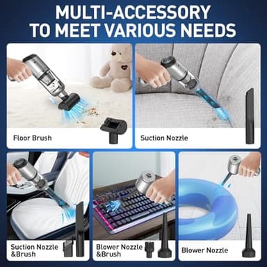 AHNR Handheld Car Vacuum Cleaner Cordless with Brushless Motor, 20000PA High Power Vacuum Cleaner & Air Duster, 3 in 1 Keyboard Portable Mini Hand Held Vacuums Cleaner for Car Home - Image 6