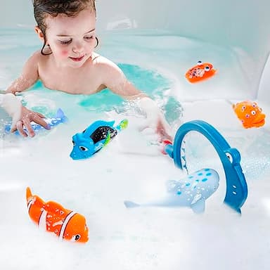 No Hole Mold Free Bath Toys for Toddlers 1-3, Water Toys for 6-12 Months Infants with Storage Bag, Baby Shark Toys for Pool, Bathtub, Beach, Shower, Tub, Kids Boys Girls Gifts - Image 3