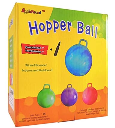 AppleRound Hippity Hoppity Hopball with Pump – Bouncy Exercise Ball with Handle for Teens & Adults, 28 Inch / 70 cm for Ages 13+, Cloud Colors (Blue) - Image 3