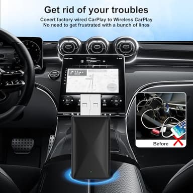 VCARLINKPLAY 2 IN 1 Wireless Carplay Adapter, Plug & Play Magic link Carplay Stable Fast Connection, Convert Factory Wired to Wireless Carplay Dongle/Android Auto Adapter for Cars 2016+, iPhone iOS 9+ - Image 6