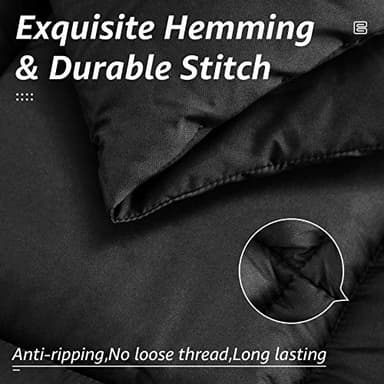 HYLEORY All Season Full Size Bed Comforter - Cooling Down Alternative Quilted Duvet Insert with Corner Tabs - Winter Warm - Machine Washable - Dark Grey - Image 5